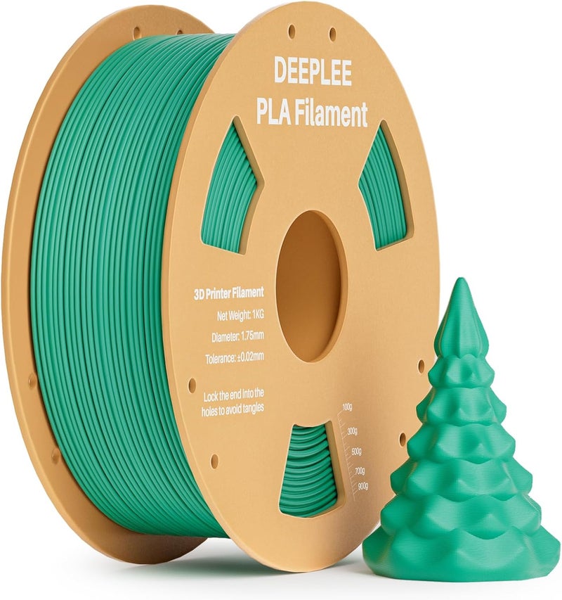 Deeplee PLA 1.75mm 3D Printer Filament, Dimensional Accuracy +/- 0.02mm, Neatly Wound, No Clogging, Vacuum Package, Fits for Most FDM 3D Printers, 1kg Sea Green - Image 1